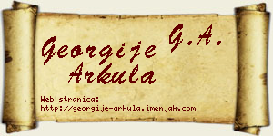 Georgije Arkula vizit kartica